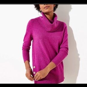 Merino Wool Blend Cowl Neck Sweater M
